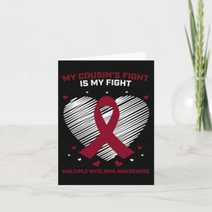 Blood Cancer Gift Burgundy Cousin Multiple Myeloma Card