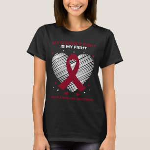 Blood Cancer Gift Burgundy Cousin Multiple Myeloma T-Shirt