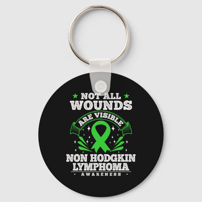 Blood Cancer Gift Non Hodgkin Lymphoma Awareness R Key Ring (Front)