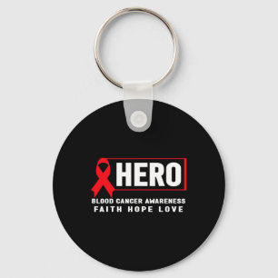 Blood Cancer Hero - Red Ribbon Blood Cancer Awaren Key Ring