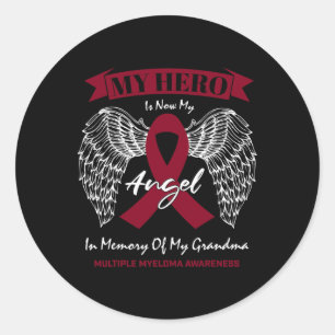 Blood Cancer In Memory Of Grandma Multiple Myeloma Classic Round Sticker