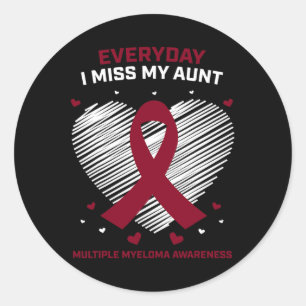 Blood Cancer In Memory Of My Aunt Multiple Myeloma Classic Round Sticker