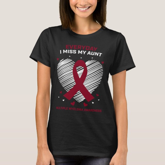 Blood Cancer In Memory Of My Aunt Multiple Myeloma T-Shirt (Front)