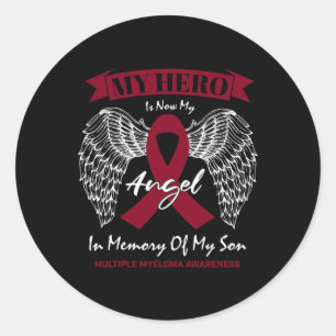 Blood Cancer In Memory Of Son Multiple Myeloma Awa Classic Round Sticker