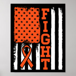 Blood Cancer Leukaemia Fight Flag - Cancer Awarene Poster