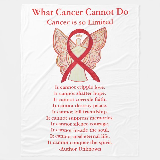 Blood Cancer Red Awareness Ribbon Fleece Blanket (Front)
