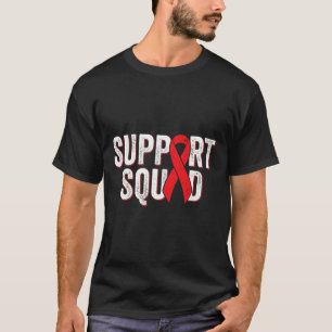 Blood Cancer Red Awareness Ribbon Support Squad T-Shirt