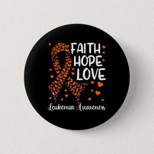 Blood Cancer Ribbon Faith Hope Love Leukaemia Awar 6 Cm Round Badge