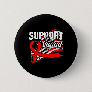 Blood Cancer Support Squad USA Flag Awareness Ribb 6 Cm Round Badge