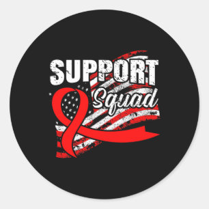 Blood Cancer Support Squad USA Flag Awareness Ribb Classic Round Sticker
