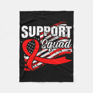 Blood Cancer Support Squad Usa Flag Awareness Ribb Fleece Blanket