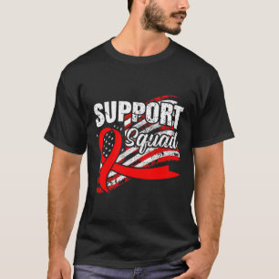 Blood Cancer Support Squad USA Flag Awareness Ribb T-Shirt