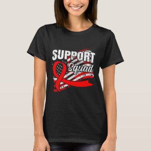 Blood Cancer Support Squad Usa Flag Awareness Ribb T-Shirt