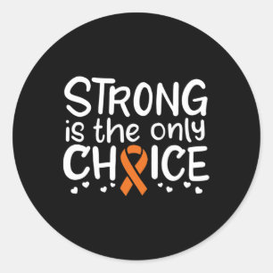 Blood Cancer Survivor Fighter Chemo Orange Ribbon Classic Round Sticker