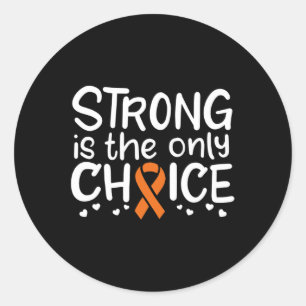 Blood Cancer Survivor Fighter Chemo Orange Ribbon Classic Round Sticker
