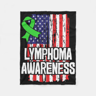 Blood Cancer Survivor Lime Green Awareness Ribbon Fleece Blanket