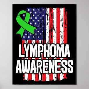 Blood Cancer Survivor Lime Green Awareness Ribbon Poster