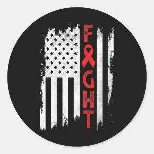 Blood Cancer Warrior Blood Cancer Awareness Red Ri Classic Round Sticker
