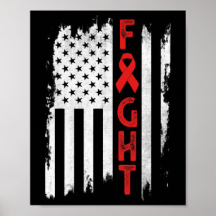 Blood Cancer Warrior Blood Cancer Awareness Red Ri Poster