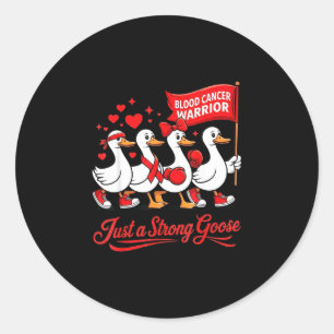 Blood cancer warrior goose ribbon lymphoma blood classic round sticker