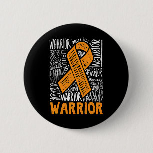 Blood Cancer Warrior Orange Ribbon Awareness Gift 6 Cm Round Badge
