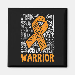 Blood Cancer Warrior Orange Ribbon Awareness Gift Magnet