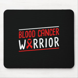Blood Cancer Warrior Red Ribbon  Mouse Pad