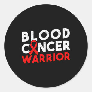 Blood Cancer Warrior Ribbon Classic Round Sticker