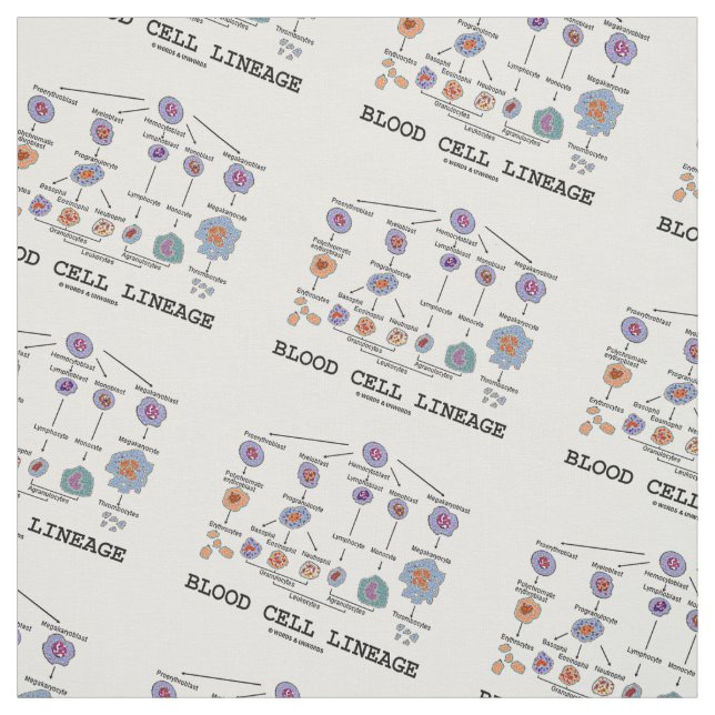 Blood Cell Lineage Biology Health Medicine Fabric (Swatch)
