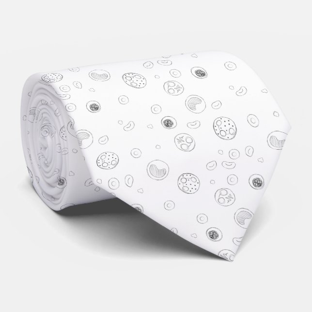Blood Cells — Black on White Tie (Rolled)