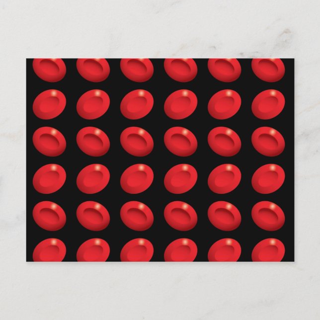 Blood Cells Pattern Postcard (Front)