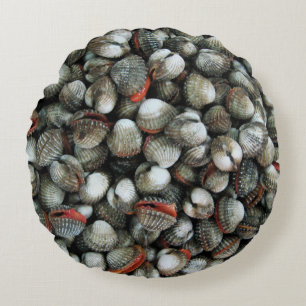Blood Cockle Shells Round Cushion