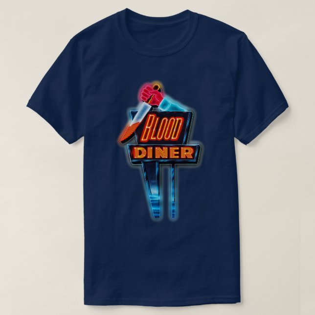 Blood Diner Retro Cult Classic Horror Fan Art T-Shirt (Design Front)