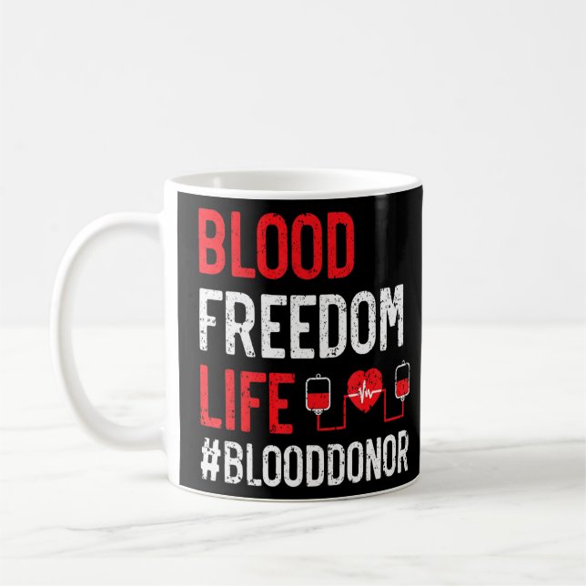 Blood Donation Awareness Blood Donor Phlebotomist  Coffee Mug (Left)