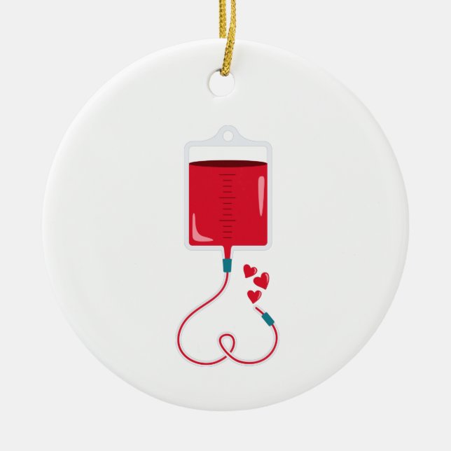 Blood Donation Ceramic Ornament (Front)