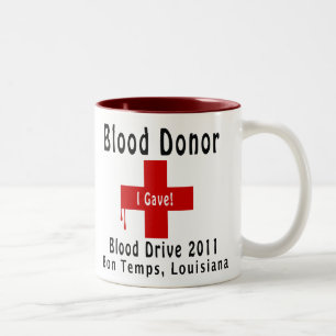 blood donor 2011 W-drops Two-Tone Coffee Mug