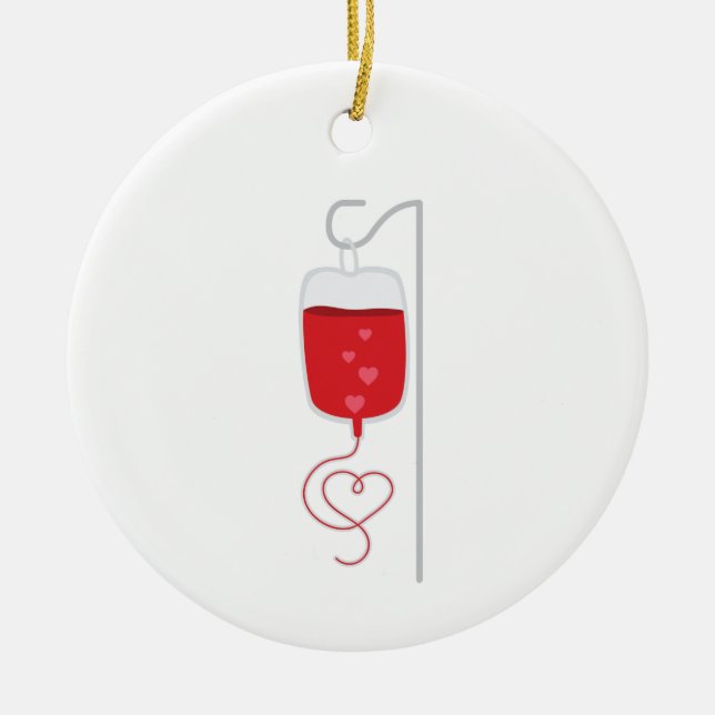 Blood Donor Ceramic Ornament (Front)