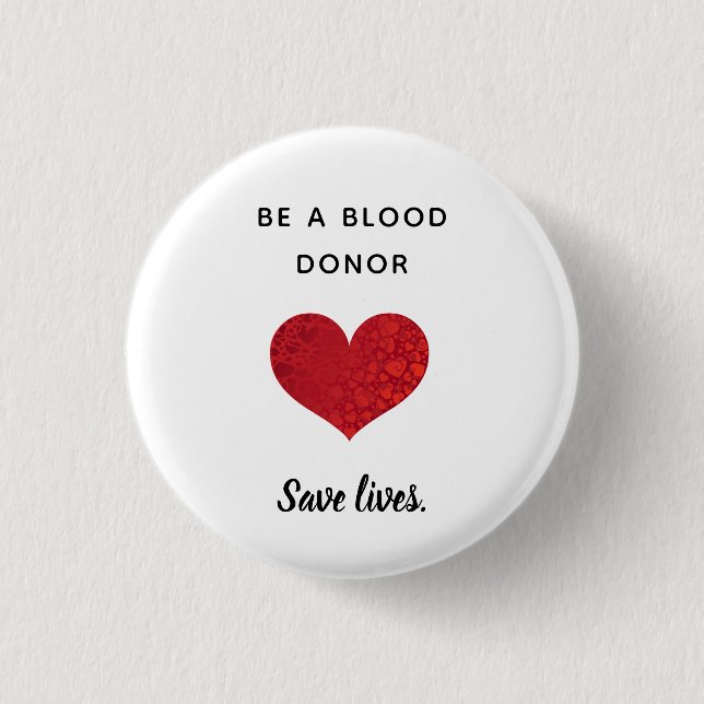 Blood Donor - Save Lives - Round Button (Front)