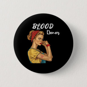 Blood Donor Women Bandanna Lives Blood Donation Aw 6 Cm Round Badge