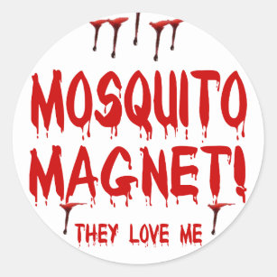 Blood Dripping Mosquito Magnet They Love Me Classic Round Sticker