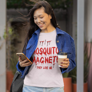 Blood Dripping Mosquito Magnet They Love Me Womens T-Shirt