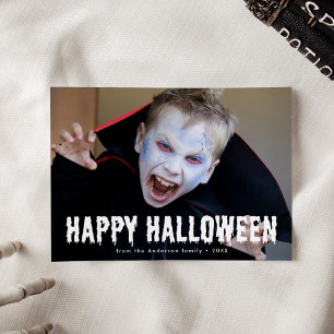 Blood Drips Happy Halloween Photo Holiday Card