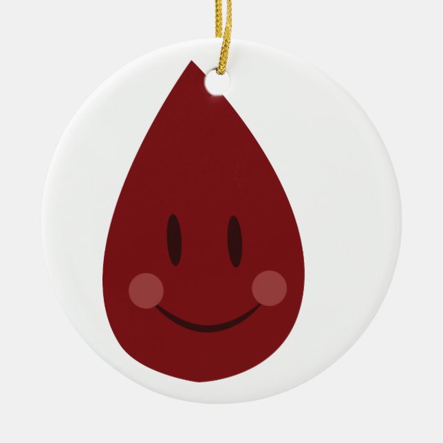 Blood Drop Ceramic Ornament (Front)