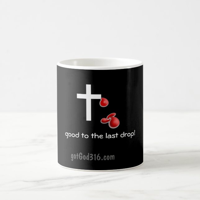 Blood drop gotGod316.com Cross Magic Mug (Center)