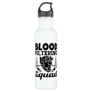 Blood Filtering Squad Nephrology Dialysis Nurse 710 Ml Water Bottle