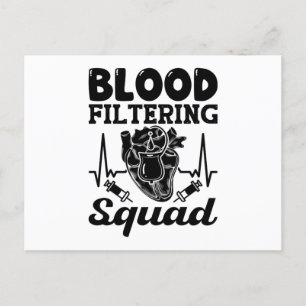 Blood Filtering Squad Nephrology Dialysis Nurse Postcard