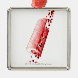 Blood flowing through an artery metal tree decoration