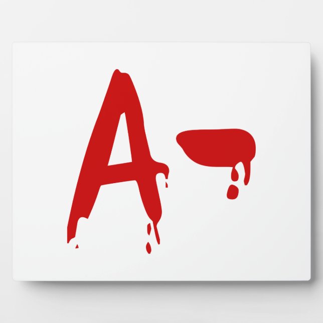 Blood Group A- Negative #Horror Hospital Plaque (Front)