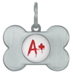 Blood Group A+ Positive #Horror Hospital Pet Name Tag