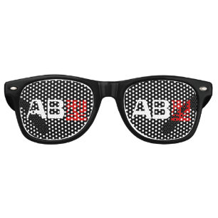 Blood Group AB Japanese Kanji Retro Sunglasses